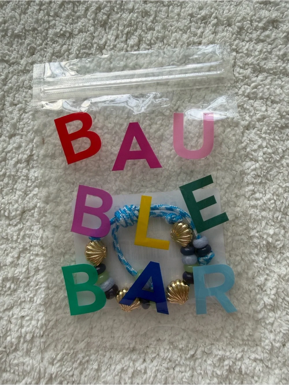 Baublebar Gold Shell Bead Bracelet with Blue and Green Accents - Picture 5 of 5